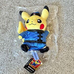 Pokemon Center Original Chinese Pikachu Plush Limited Kung Fu Pokémon